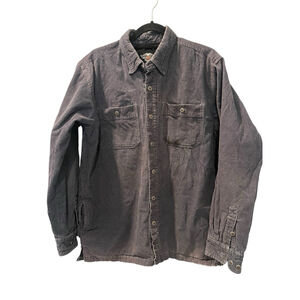 Vintage 90's Harley Davidson Corduroy Shirt Jacket Button Down Size Medium Gray